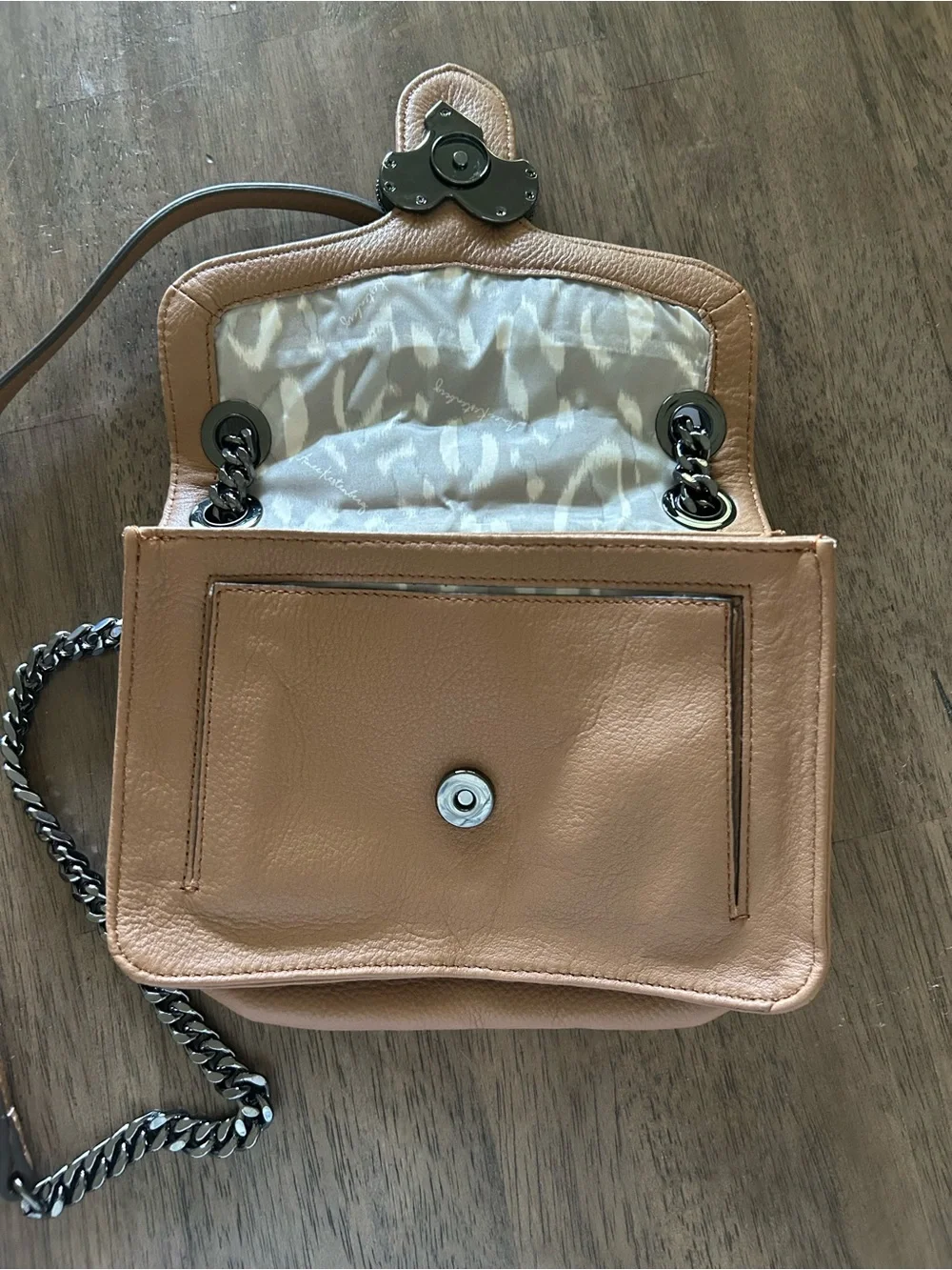 Aimee Kestenberg Tan Leather Heart-Accent Crossbody Bag